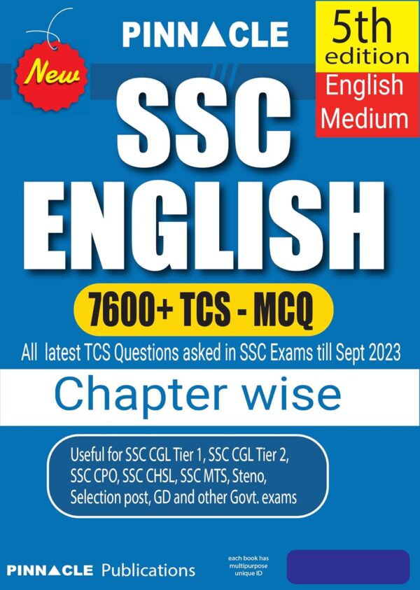 SSC English 7600 TCS MCQ chapter wise with detailed explanation